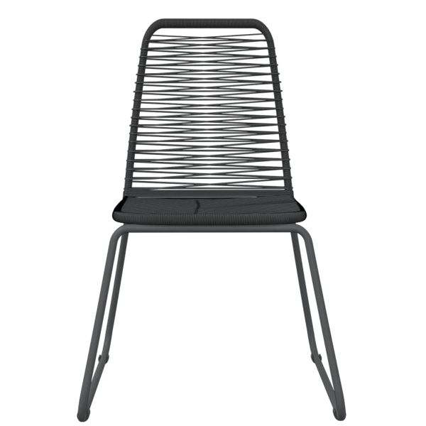 Градински трапезен комплект, 9 части, черен