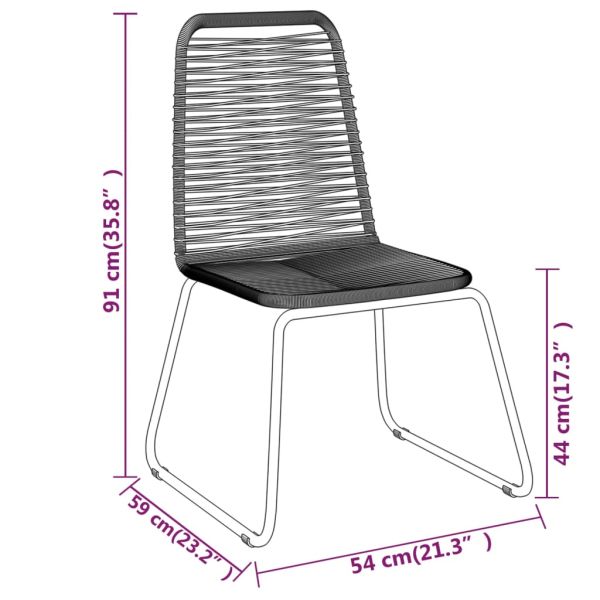 Градински трапезен комплект, 5 части, черен