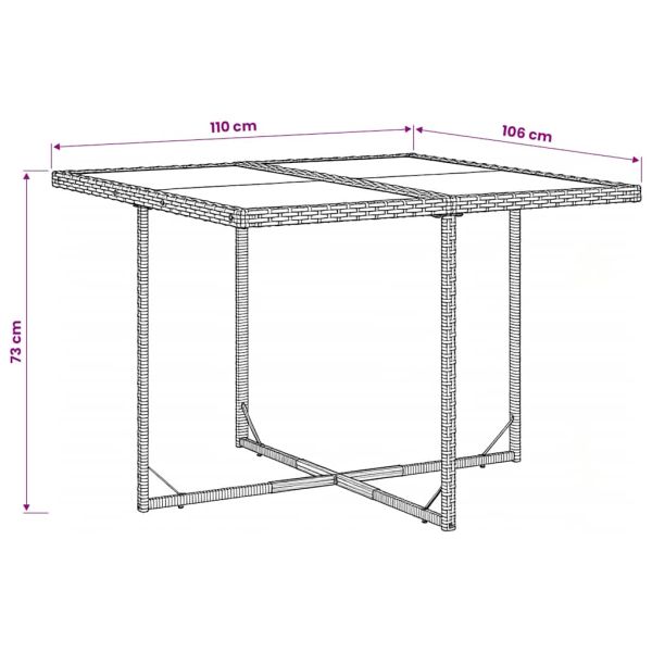 Градински трапезен комплект възглавници 5 части черен полиратан