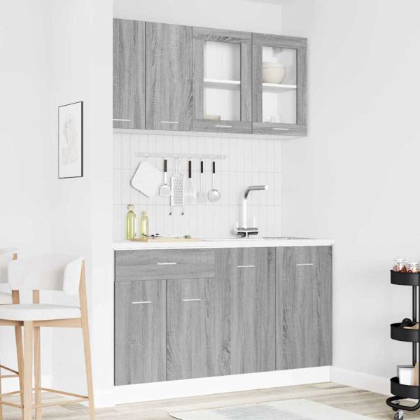 Комплект кухненски шкафове с чекмедже Lyon 4 pcs Сив сонома