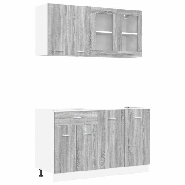 Комплект кухненски шкафове с чекмедже Lyon 4 pcs Сив сонома