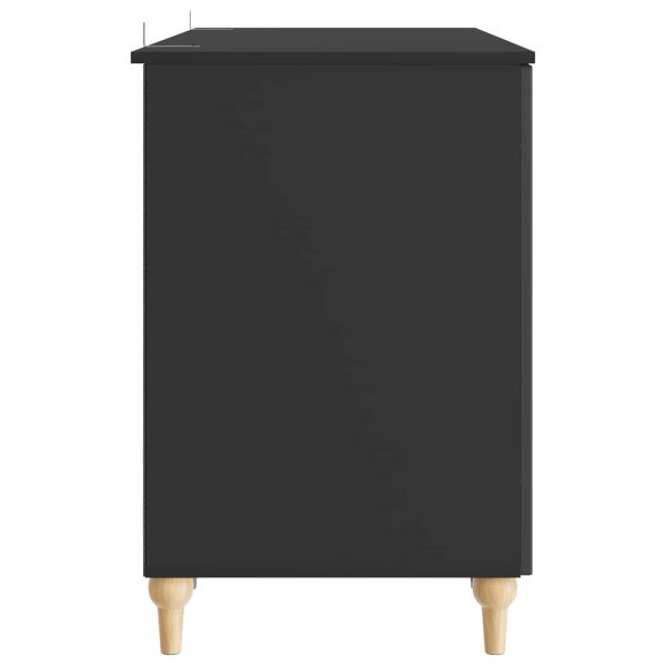 Бюро с рафт Черно 142,5 x 50 x 75 см Инженерна дървесина