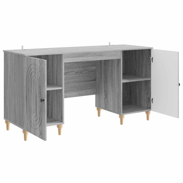 Бюро с рафт Сива сонома 142,5 x 50 x 75 см Инженерна дървесина