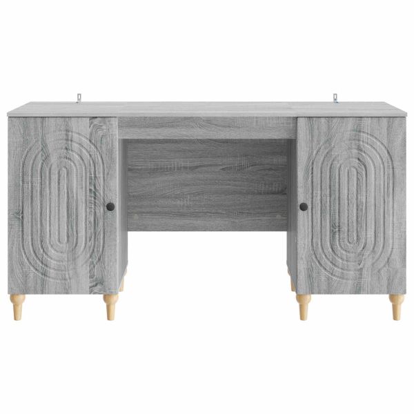 Бюро с рафт Сива сонома 142,5 x 50 x 75 см Инженерна дървесина
