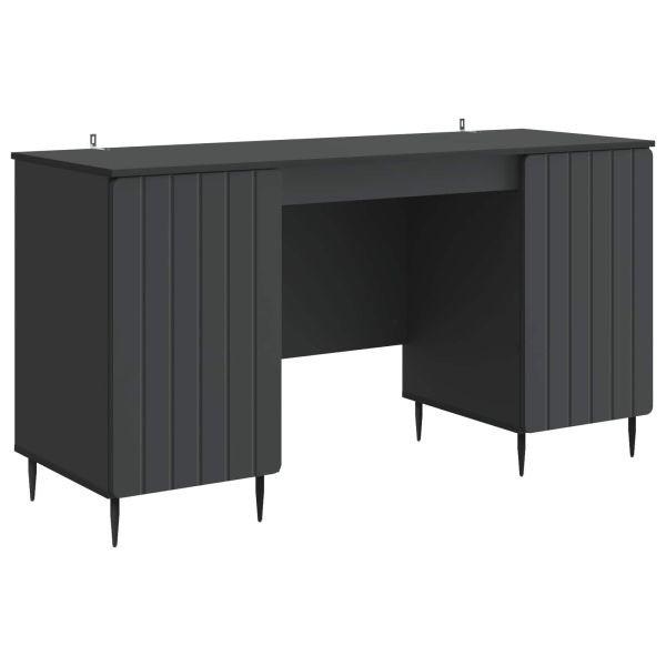 Бюро с рафт Черно 142,5 x 50 x 75 см Инженерна дървесина