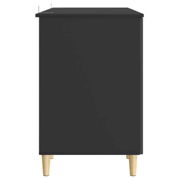Бюро с рафт Черно 142,5 x 50 x 75 см Инженерна дървесина