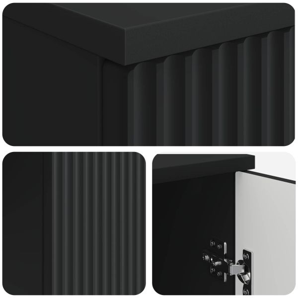 Бюро с рафт Черно 142,5 x 50 x 75 см Инженерна дървесина