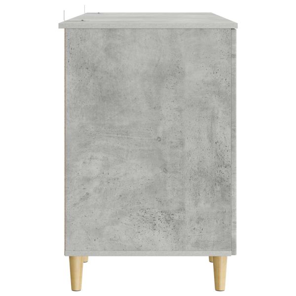 Бюро с рафт Бетонно сиво 142,5 x 50 x 75 см Инженерна дървесина