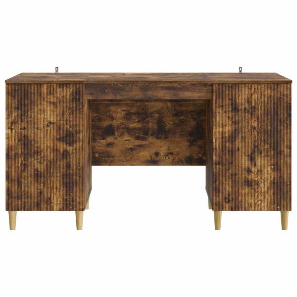 Бюро с рафт Опушен дъб 142,5 x 50 x 75 см Инженерна дървесина