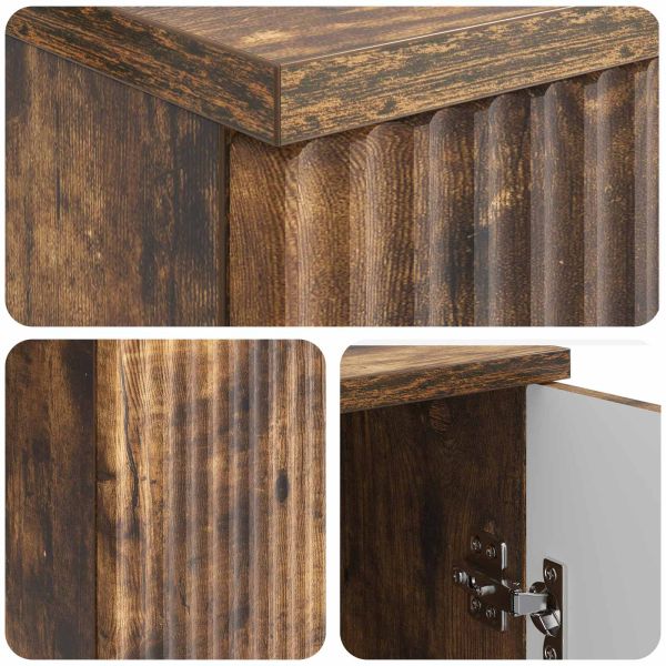 Бюро с рафт Опушен дъб 142,5 x 50 x 75 см Инженерна дървесина