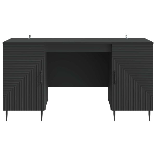 Бюро с рафт Черно 142,5 x 50 x 75 см Инженерна дървесина