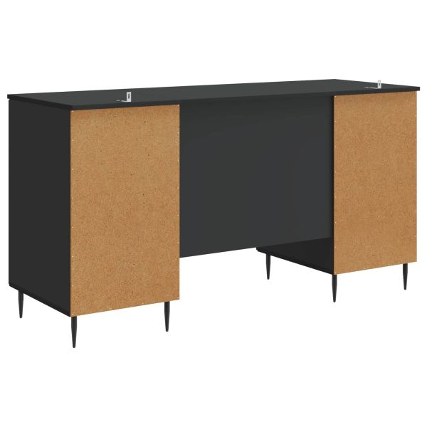 Бюро с рафт Черно 142,5 x 50 x 75 см Инженерна дървесина