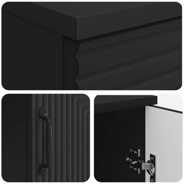 Бюро с рафт Черно 142,5 x 50 x 75 см Инженерна дървесина