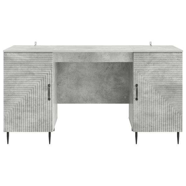 Бюро с рафт Бетонно сиво 142,5 x 50 x 75 см Инженерна дървесина
