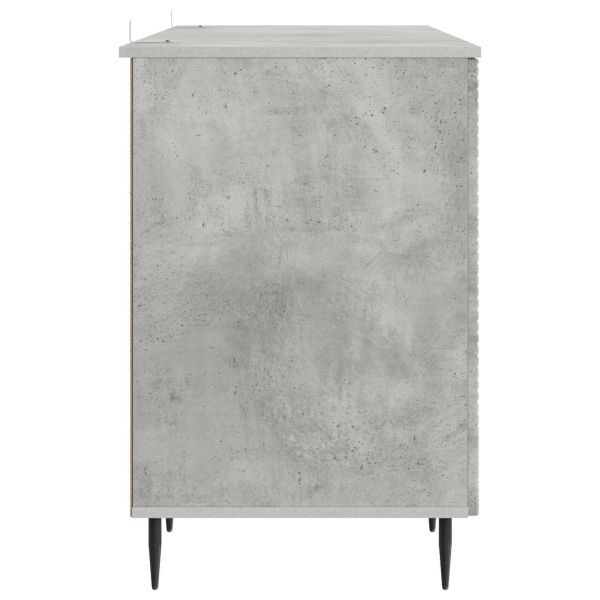 Бюро с рафт Бетонно сиво 142,5 x 50 x 75 см Инженерна дървесина