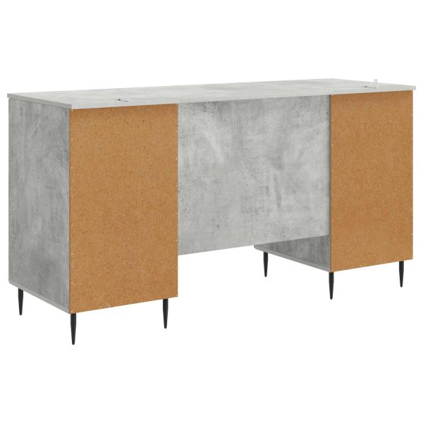 Бюро с рафт Бетонно сиво 142,5 x 50 x 75 см Инженерна дървесина