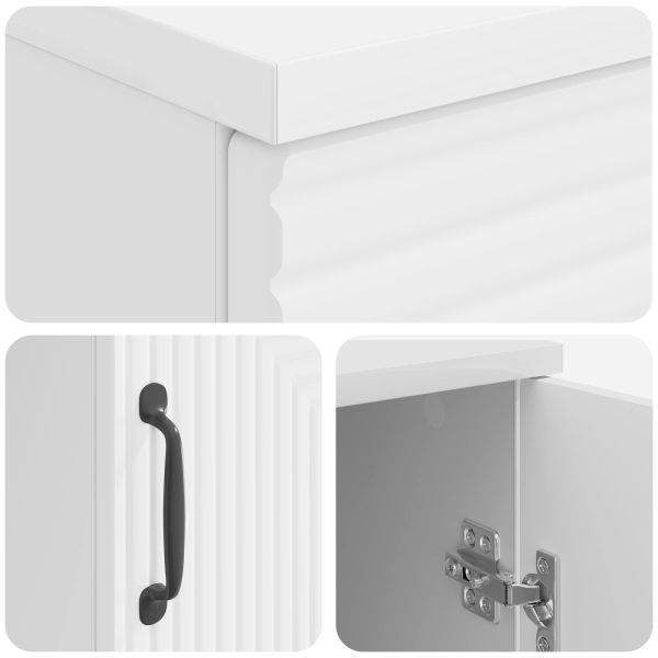 Бюро с рафт Бял гланц 142,5 x 50 x 75 см Инженерна дървесина