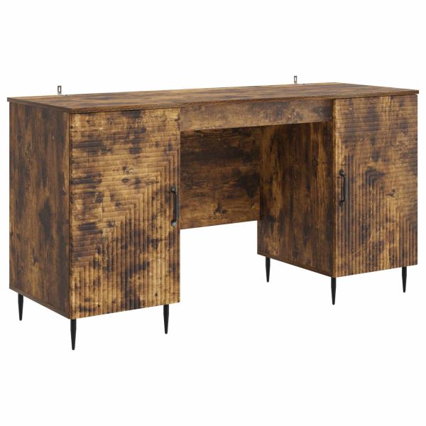 Бюро с рафт Опушен дъб 142,5 x 50 x 75 см Инженерна дървесина