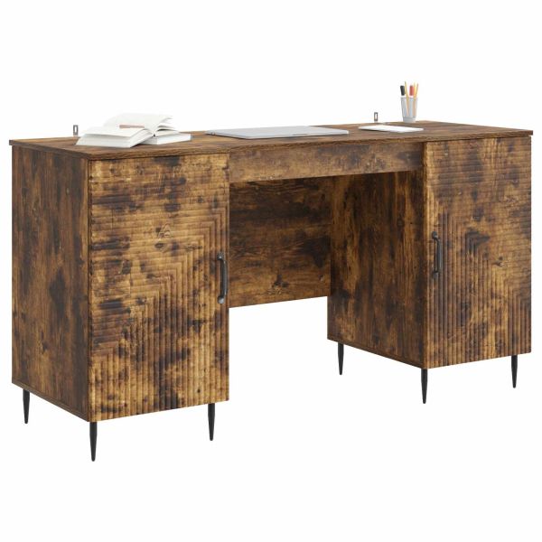 Бюро с рафт Опушен дъб 142,5 x 50 x 75 см Инженерна дървесина