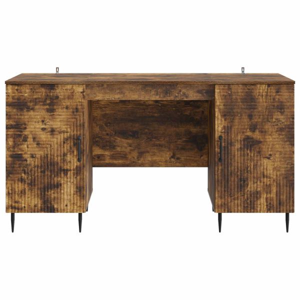 Бюро с рафт Опушен дъб 142,5 x 50 x 75 см Инженерна дървесина