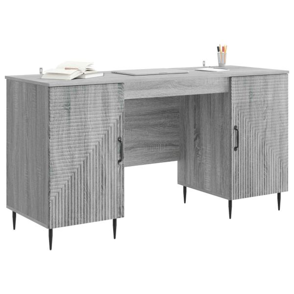 Бюро с рафт Сива сонома 142,5 x 50 x 75 см Инженерна дървесина