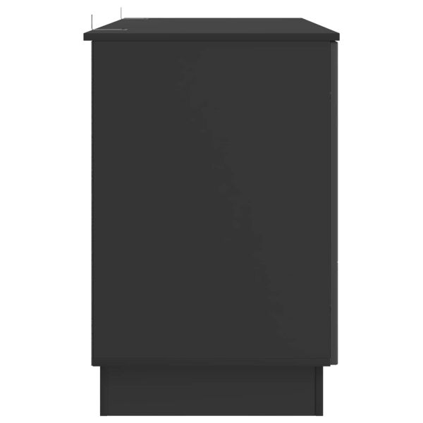 Бюро с рафт Черно 142,5 x 50 x 75 см Инженерна дървесина