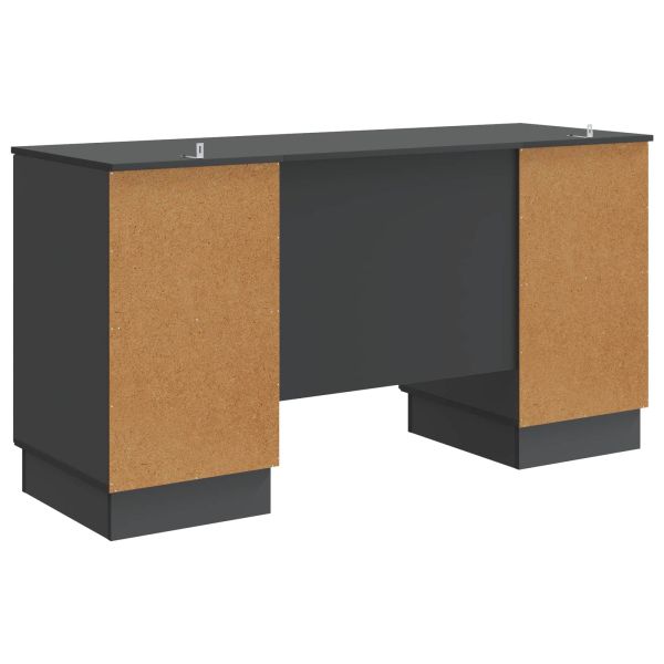 Бюро с рафт Черно 142,5 x 50 x 75 см Инженерна дървесина