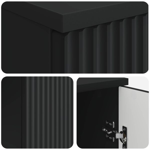 Бюро с рафт Черно 142,5 x 50 x 75 см Инженерна дървесина