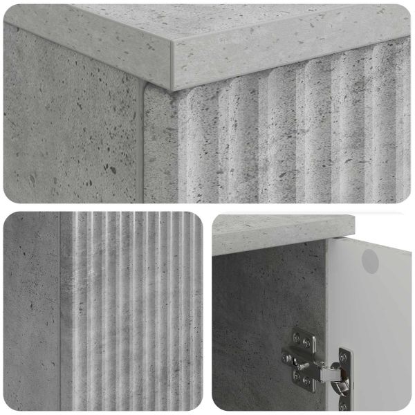 Бюро с рафт Бетонно сиво 142,5 x 50 x 75 см Инженерна дървесина