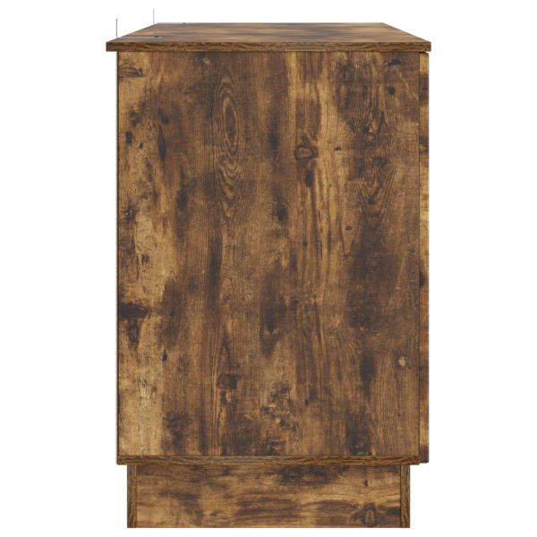 Бюро с рафт Опушен дъб 142,5 x 50 x 75 см Инженерна дървесина