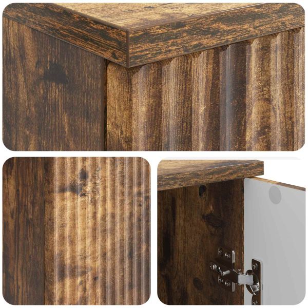 Бюро с рафт Опушен дъб 142,5 x 50 x 75 см Инженерна дървесина