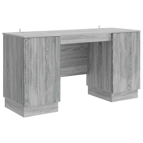 Бюро с рафт Сива сонома 142,5 x 50 x 75 см Инженерна дървесина