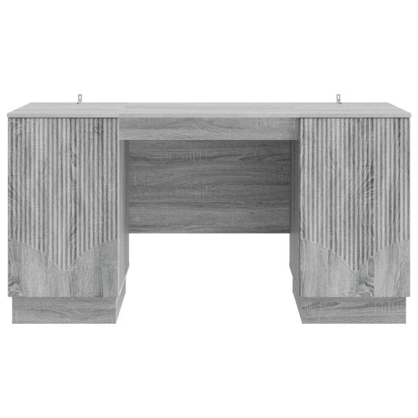 Бюро с рафт Сива сонома 142,5 x 50 x 75 см Инженерна дървесина