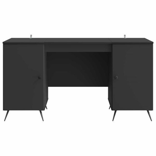 Бюро с рафт Черно 142,5 x 50 x 75 см Инженерна дървесина