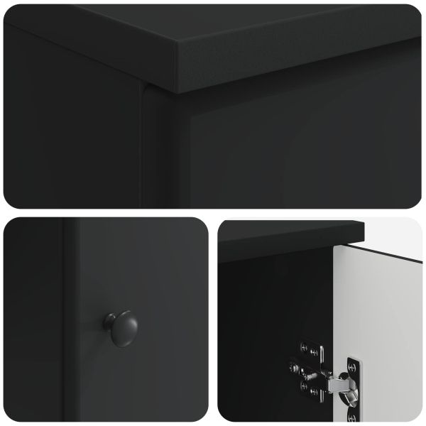 Бюро с рафт Черно 142,5 x 50 x 75 см Инженерна дървесина