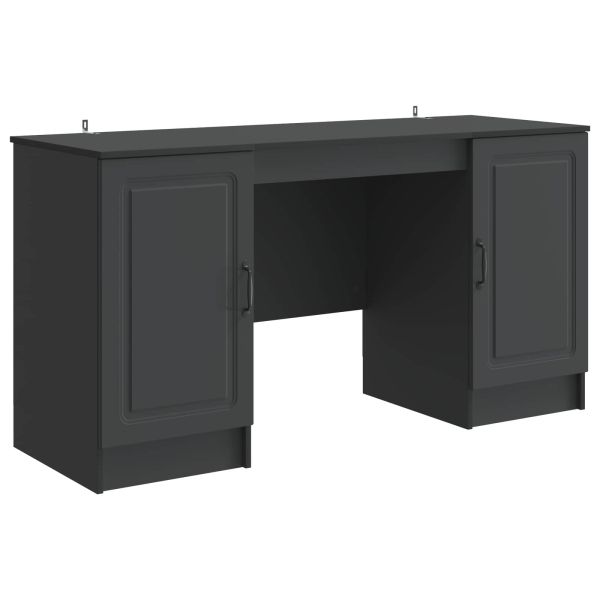 Бюро с рафт Черно 142,5 x 50 x 75 см Инженерна дървесина