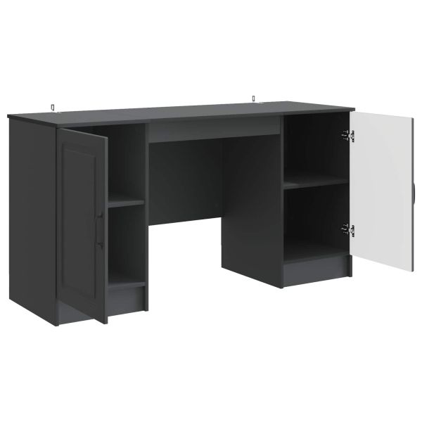 Бюро с рафт Черно 142,5 x 50 x 75 см Инженерна дървесина