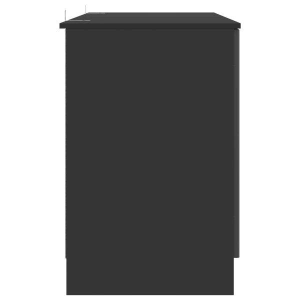 Бюро с рафт Черно 142,5 x 50 x 75 см Инженерна дървесина