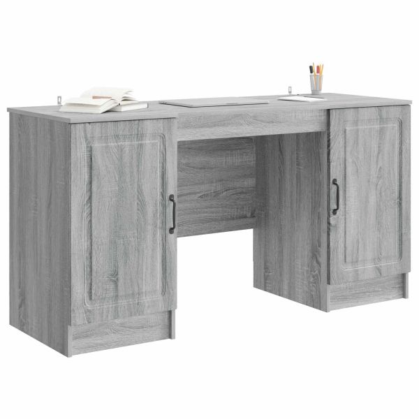 Бюро с рафт Сива сонома 142,5 x 50 x 75 см Инженерна дървесина