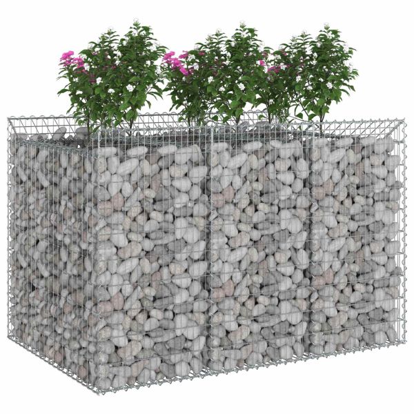 Габиона повдигнато легло 2 pcs Сребристо