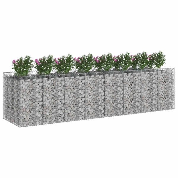 Габиона повдигнато легло 4 pcs Сребристо