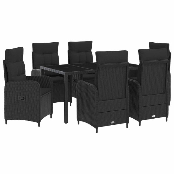 Комплект за хранене на открито 7 pcs Черно 150 x 90 x 75 cm