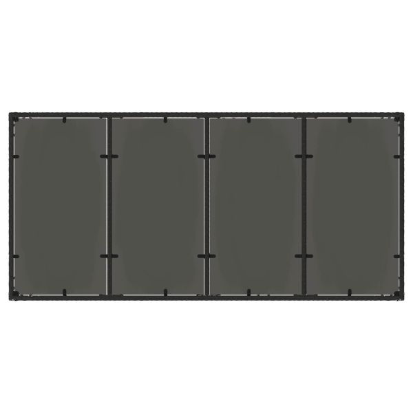 Комплект за хранене на открито 7 pcs Черно 190 x 90 x 75 cm