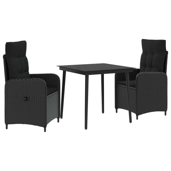 Комплект кафе маси с възглавница с възглавница 3 pcs Черно