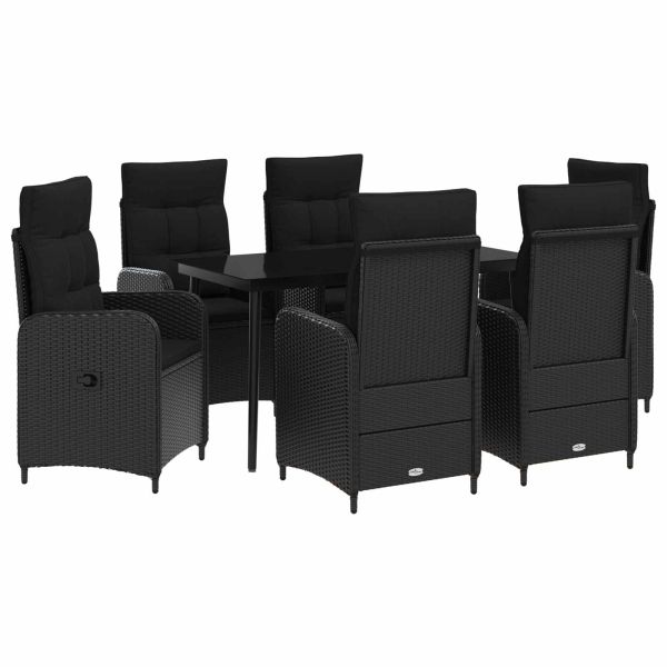 Комплект кафе маси с възглавница с възглавница 7 pcs Черно