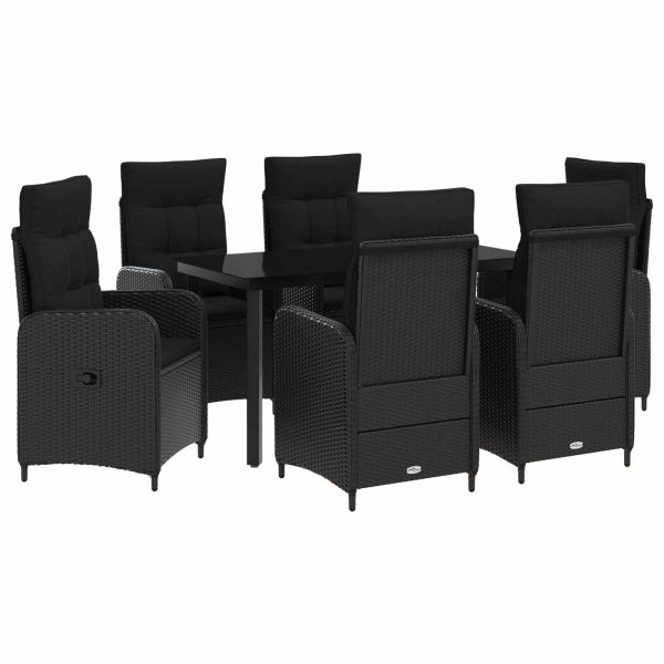 Комплект кафе маси с възглавница с възглавница 7 pcs Черно