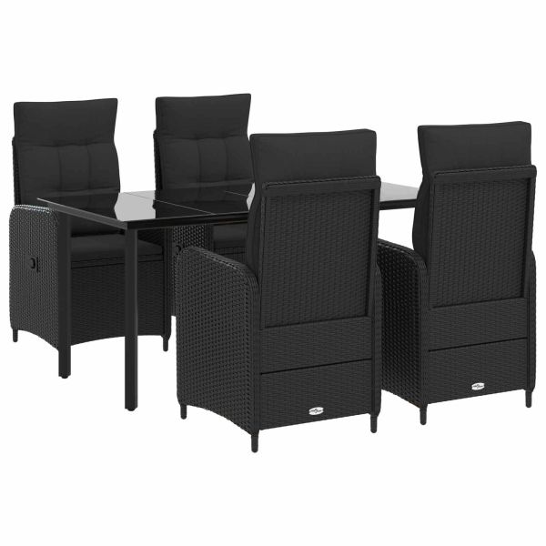 Комплект кафе маси 5 pcs PE ратан и стомана с прахово покритие