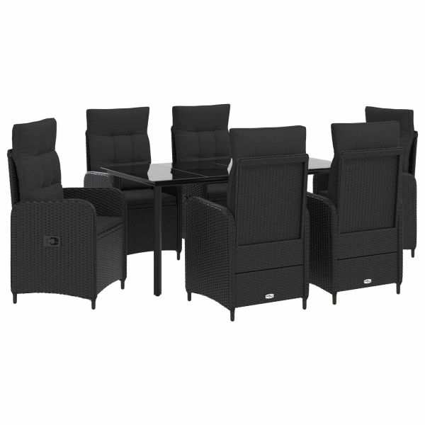 Комплект кафе маси 7 pcs PE ратан и стомана с прахово покритие