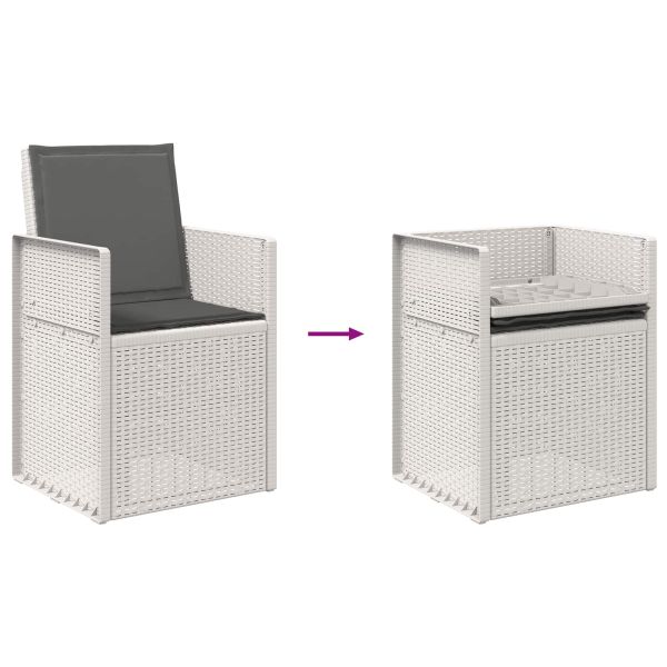 Комплект за хранене в градината 3 pcs Бяло и антрацит ПП