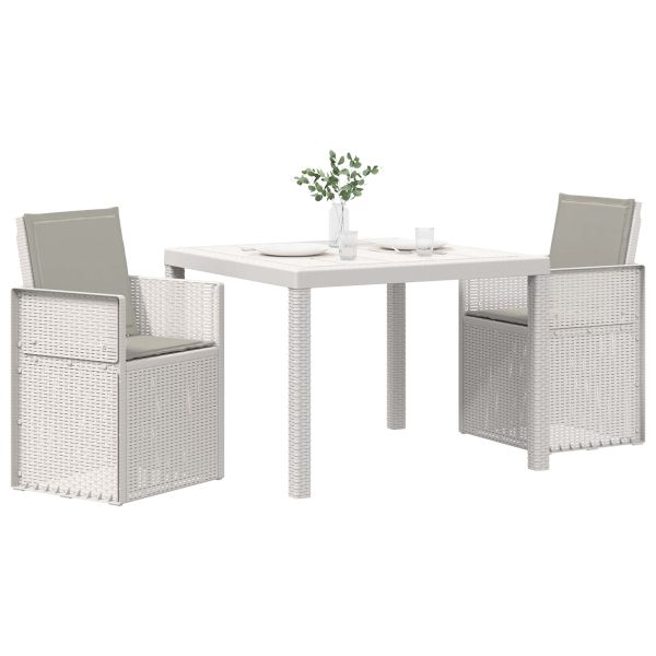 Комплект за хранене в градината 3 pcs Бяло и светлосиво ПП